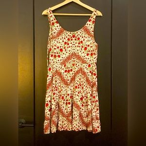 H&M Divided sz 6/S red roses sundress with back tie